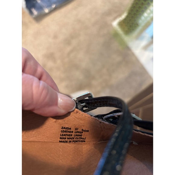 Miz Mooz Zaida Black Crinkled Patent Leather Mary Jane Flats 37 6.5-7 - Picture 4 of 4